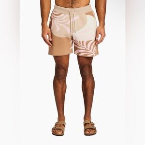 SER.O.YA Seroya Zeppelin Jacquard Brown Pink Shorts Pockets Drawstring